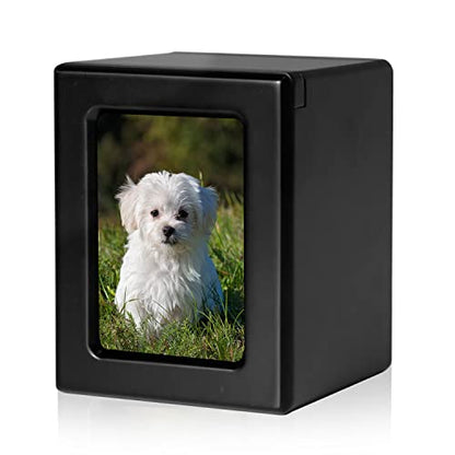 PCS Pet Urn for Dogs' Ashes - Photo Urn, Cremation Box, Black-Medium - color: Black, size: M(26-45lbs)