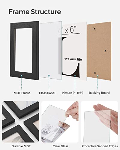 SONGMICS 12-Pack 4 x 6 Collage Picture Frames with Glass Front - color: Ink Black, size: 12 Pack
