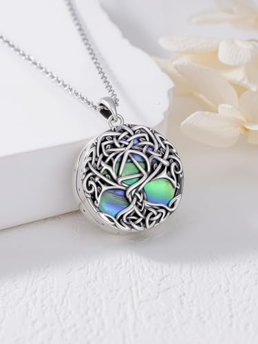 WINNICACA Urn Necklaces for Ashes 925 Sterling Silver Tree of Life Ash Necklace Cremation Jewelry Urn Pendants for Women Memorial Gifts for Birthday Christmas Funeral - style: 03-Urn