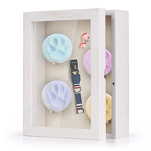 Love-KANKEI Deep Shadow Box 8x10,Solid Wood Frame,Memory Box,Rustic White - color: White, size: 8 x 10