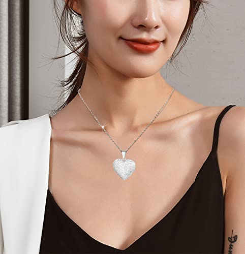 2 Pcs Locket Necklace that Holds Pictures Stainless Steel Locket Pendant Necklace Memory Photo Pendant Necklace for Women Girls - color: Heart style 6
