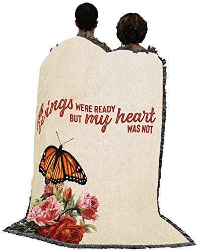 Pure Country Weavers Your Wings were Ready But My Heart was Not Blanket - Sympathy Bereavement Gift Tapestry Throw Woven from Cotton - Made in the USA (72x54) - color: Wings Butterfly, size: 72" x 54"