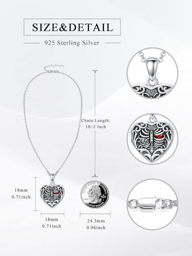 Personalized Heart Locket Necklace That Holds Pictures 925 Sterling Silver Custom Photo Lockets Necklaces Jewelry Gifts for Family Women Lover - color: Rib Heart, style: Locket Only