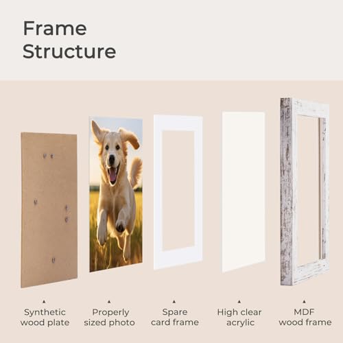 TWING 4x6 Collage Picture Frames Rustic White Wall Collage Photo Frame - color: White