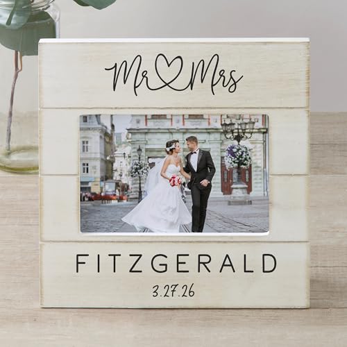 Personalization Universe Infinite Love 4x6 Horizontal Shiplap Wedding Picture Frame - size: 4" x 6" Horizontal