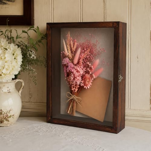Muzilife 12x16 Rustic Shadow Box Pine Wood Picture Frame, 3.94 Deep, Brown - color: Brown, size: 12"x16"