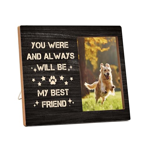 Dog Picture Frame, Cute Pet Wood Photo Frame, Dog Lover Gifts, Sympathy Gifts for Loss of Dog, You Were And Always Will Be My Best Friend Frame, Pet Remembrance Gifts -c05 - style: Pet