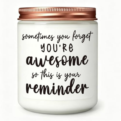 Appreciation Thank You Gifts for Women Self Care Relaxation Spa Gifts | Christmas Birthday Gifts for Women Sister Friend Her Wife Girlfriend Novelty Lavender Scented Soy Candle Gift - color: Reminder