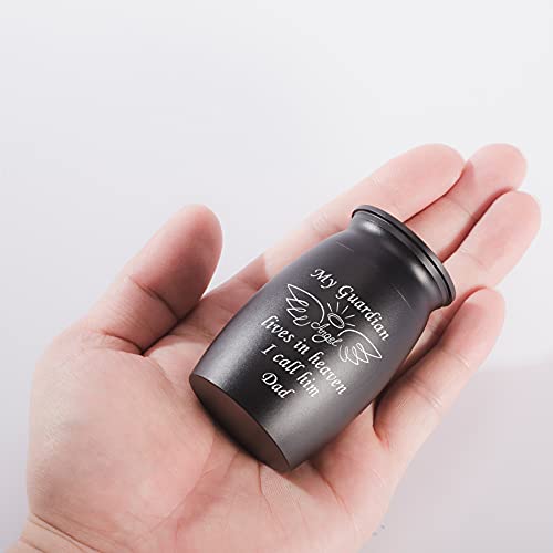 Personalized Custom Urns for Ashes, 2.8“ High Small Cremation Urns, Handcrafted Keepsake Urn for Family, Beautiful Peaceful Decorative Urns, Engraved Date or Name Funeral Urn Designed for Sharing - style: Angel Keepsake Engraving 2.8" Black