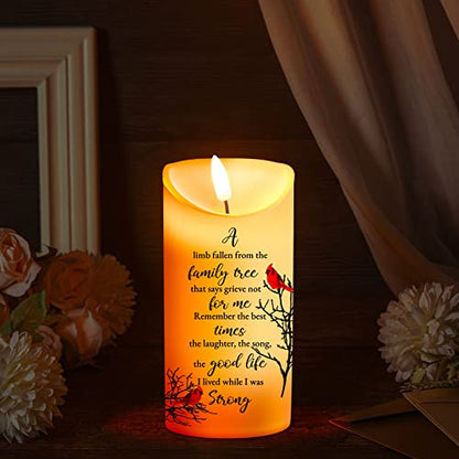 Gerrii Flameless Cardinal Memorial Sympathy Candle LED Battery,Memorial Style - style: Memorial Style