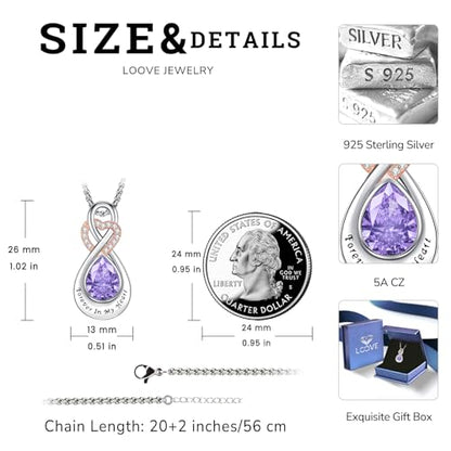 Infinity Urn Necklace for Ashes Sterling Silver Heart Moonstone Turquoise Birthstone Keepsake Memorial Cremation Jewelry for Women - style: Infinity A-06-Jun-Alexandrite
