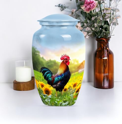Rooster Urn for Ashes Adult Male - Urns for Women Human Ashes (10inch 1Pc) - size: Large