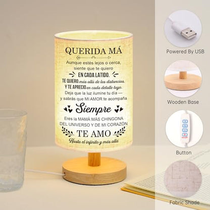 WSYEAR Mom Gifts in Spanish, Regalos para Mujer Table Lamp, Mom Birthday Gifts, Mother Gifts in Spanish from Daughter Son, Regalos De Navidad para Mujer - color: Spanish Mom