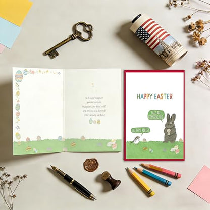 For Friends & Family from Sons Daughters or Coworkers - Funny Easter Egg Hunt Prank Gift Box with Greeting Card - color: QY-45