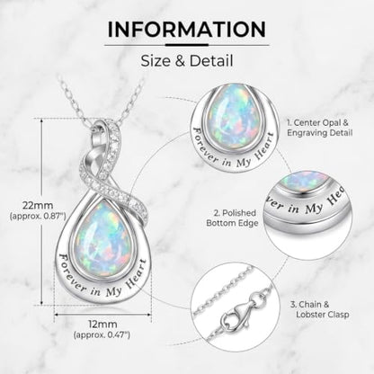 Urn Necklace for Ashes Blue opal Cremation Necklace Keepsake Memory Jewelry for Ashes of Loved Ones Keepsake - style: Memorial Cremation Urn