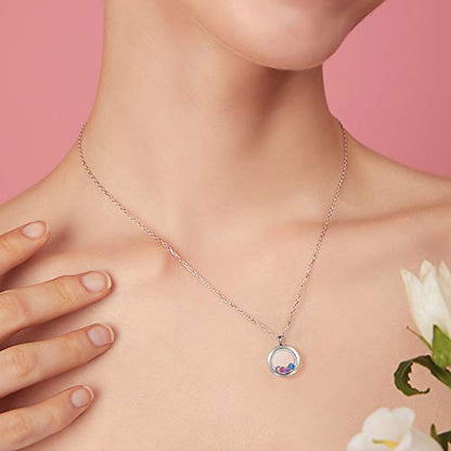 EVERLEAD Locket Necklace, DIY Floating Round Locket Pendant, Living Floating Memory Necklace for Women Friendship Necklace Memory Nostalgic - style: 30mm screw