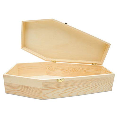 Wooden Memorial Keepsake Box, 17-3/4 Inch Pet Casket, Wooden Coffin Tray, Unfinished Wood, Pack of 1 for Small Pet Burial by Woodpeckers - size: 17-3/4 Inch