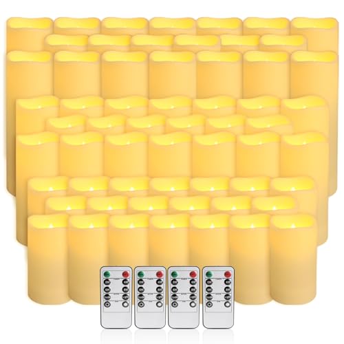 fclayvts 60-Pack LED Flameless Candles with Remote Control - Perfect for Parties, and Special Occasions (Three Sizes) - size: 60-Pack