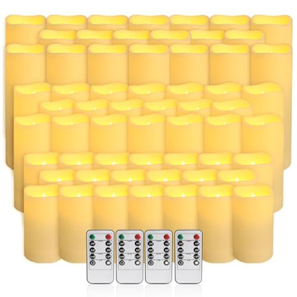 fclayvts 60-Pack LED Flameless Candles with Remote Control - Perfect for Parties, and Special Occasions (Three Sizes) - size: 60-Pack