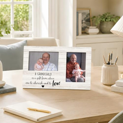 Grandparents Double Picture Frame 4x6, Grandchild Two Photo Frame - color: color-13