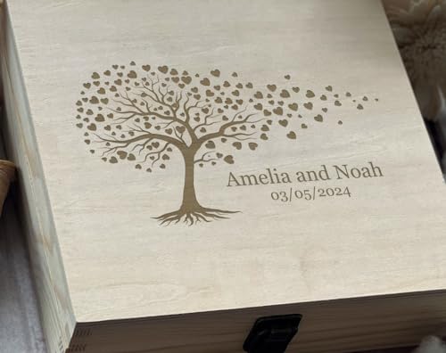 Tree of Life Memorial Gifts Custom Laser Engraving - Personalized Tribute Box for Loved Ones, Unique Sympathy & Remembrance Present