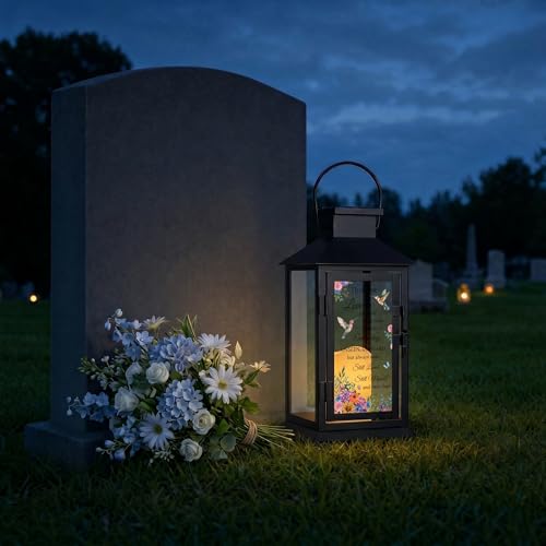 Solar Memorial Lantern Outdoor Waterproof, Sympathy Gifts for Loss of Loved One Mother Father, Remembrance Condolences Gift for Loss, in Memory of Loved One Gifts - style: Those We Love/Black