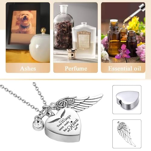 Cremation Heart Urn Necklace for Ashes ，Small Cremation Urns for Human/Pet Keepsake Sharing Urns Memorial Ashes Holder -Set of 6 (6Pcs-Silver) - color: 6pcs-silver