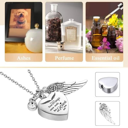 Cremation Heart Urn Necklace for Ashes ，Small Cremation Urns for Human/Pet Keepsake Sharing Urns Memorial Ashes Holder -Set of 6 (6Pcs-Silver) - color: 6pcs-silver