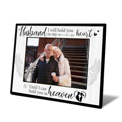 Sympathy Picture Frame, Memorial Gifts for Loss of Husband, Remembrance Gifts Photo Frame, 4x6 Bereavement Photo Frame for Tabletop Display Photo Insert - L06 - style: loss of husband 2