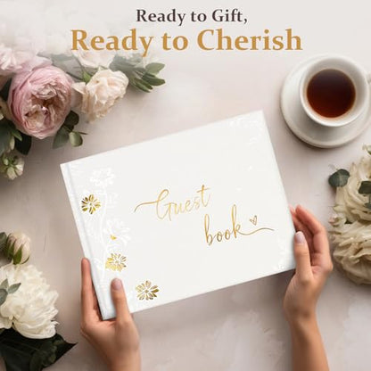 Butterfly Wedding Guest Book,9x7in Pearlescent Guest Book Wedding Reception | Wedding Guest Book 112 Pags,Baby Shower & Birthday, Unique Engagement Gift for Newly Engaged Couples(Butterfly) - color: Butterfly