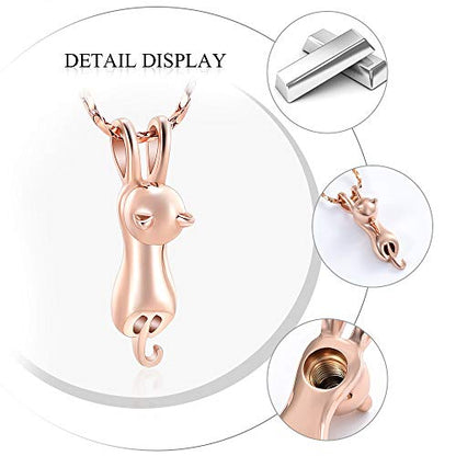 Imrsanl Pet Cremation Jewelry for Ashes Cat Urn Necklace - color: Rose Gold