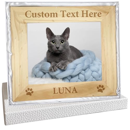Personalized Dog Picture Frame, 8x10 Wooden Photo Frame with Engraved Name - color: Wood Frame, size: Landscape 8X10