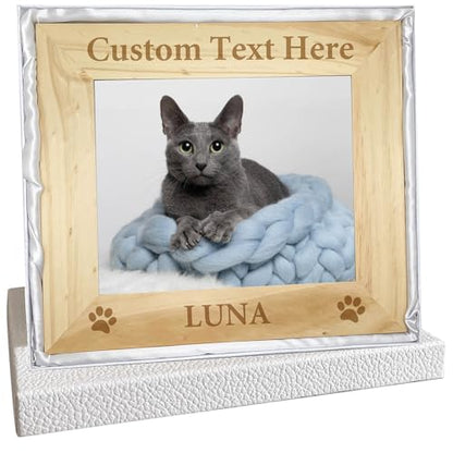 Personalized Dog Picture Frame, 8x10 Wooden Photo Frame with Engraved Name - color: Wood Frame, size: Landscape 8X10