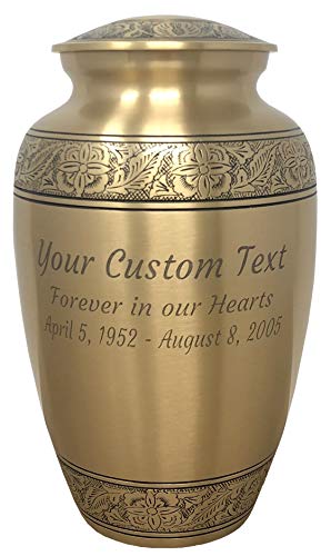 Custom Engraved Embossed Bronze Cremation Urn by Momentful Life - Adult Bronze Cremation Urn