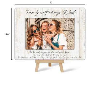Best Friend Picture Frame, Friends Frame, Family Isn't Always Blood, Birthday Graduation Gifts Ideas, Photo Frames For Home Tabletop Decor A(01 - size: Family Isn't Always Blood