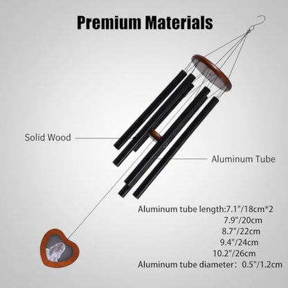 Memorial Wind Chimes, Personalized Sympathy Gifts for Loss of Loved One, Mother, Father, Brother, Sister (Black24inch) - color: Black24inch