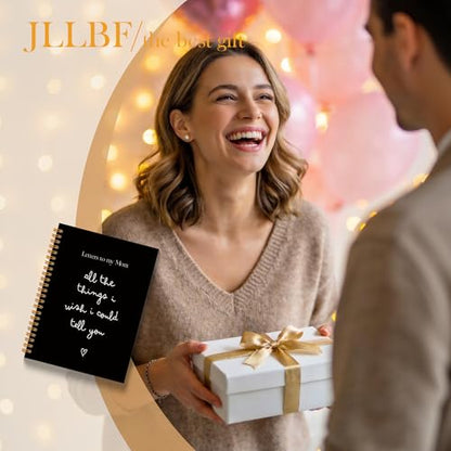 JLLBF Letters to My Mom Spiral Notebook, Black Grief Journal Notebooks for Loss of Mom, Sympathy Gifts for Loss of Mother, Remembrance Bereavement Gift Journal Notebook, 5.5x8.3 Inch - color: Black Letters Mom
