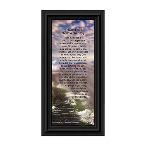 Crossroads Home Décor Memorial Picture Frame, In Memory of Loved One, Memorial Presents, If Tears Could Build a Stairway Framed Picture, 7359B - color: Black
