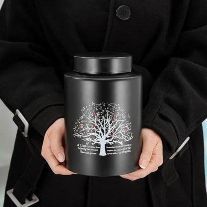 SOITIS Up to 140 lbs Medium Urn for Adult Human Ashes - 7.3 Inch Decorative Stainless Steel Cremation Urn, Big Keepsake Memorial Life Tree - size: Medium