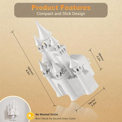 JandCase Night Lights Plug into Wall, 3D Printed Castle RGB Night Light - color: Castle-RGB, size: 2 Pack