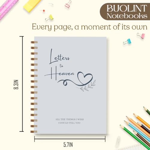 Letters to Heaven Grief Journal Gifts for Women Men 5.5x8.3in（Blue） | Sympathy Journal Gifts for Loss of Loved One, Condolence Bereavement Grieving Gift Spiral Hardcover Notebook - color: Blue