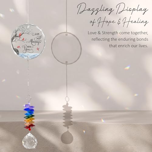 Glass Ornament Suncatcher - I am Always with You - Sympathy Gift for Loss of Loved One - Grief Gifts - Heaven Funeral Keepsake - Mother's Day for Mom Dad Grandpa Grandma - color: Always With You