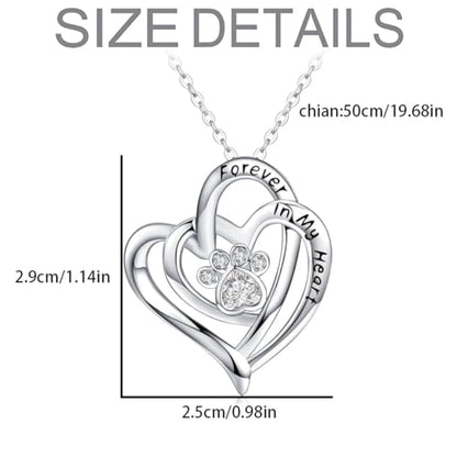 Cynlsum Dog Memorial Gifts Remembrance Necklace: Loss of Dog Sympathy Gift Heart Shape Pet Necklace for Women Pet Lovers Puppy Bereavement Gift Keepsake Passing Away Gifts - size: M