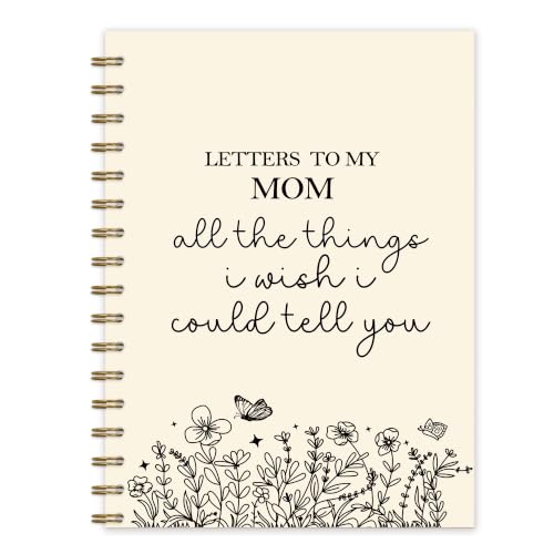 Mom Memorial Gifts Spiral Notebook Journal 5.5x8.3in | Loss of Mother Sympathy Gifts, Bereavement Remembrance Gift, Letters to My Mom Grief Notebook Journals - color: Letters Mom