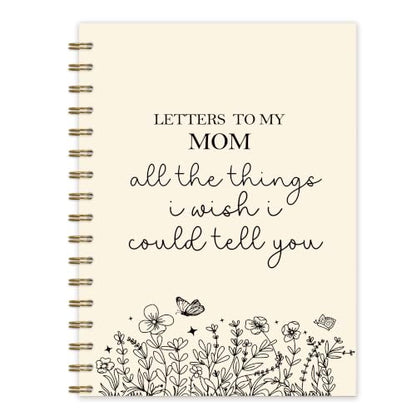 Mom Memorial Gifts Spiral Notebook Journal 5.5x8.3in | Loss of Mother Sympathy Gifts, Bereavement Remembrance Gift, Letters to My Mom Grief Notebook Journals - color: Letters Mom