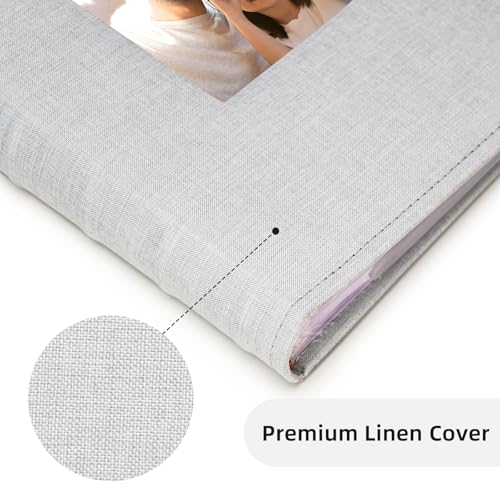 Vienrose Photo Album 4x6 300 Photos Linen Frame Cover LightGrey - color: LightGrey, size: 300 Pockets