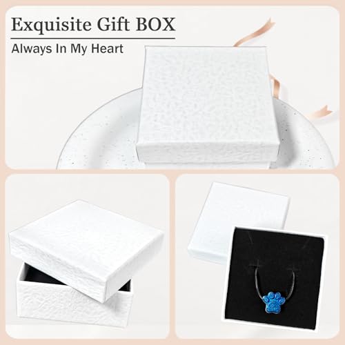 Paw Print Heart Pet Ashes Urn Necklace, Keepsake Pendant-B-Blue - style: B-Blue