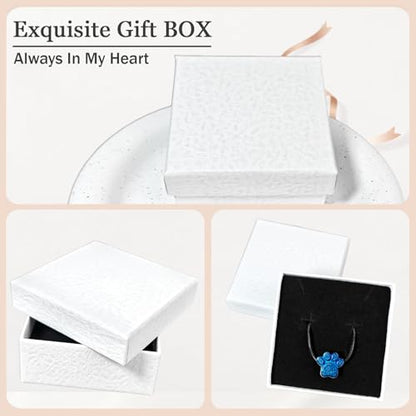 Paw Print Heart Pet Ashes Urn Necklace, Keepsake Pendant-B-Blue - style: B-Blue