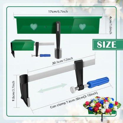 2 Pack Headstone Flower Saddle, Adjustable Cemetery Floral Holder for 3"-8" Graves, Wind-Resistant&Non-Slip Grip Tombstone Saddle, DIY Memorial Decorations (2 Set 5" to 8")