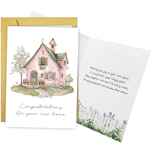 Qiliji New Home Congratulations Card & Gift, Housewarming Card, House Warming Gift, New House Gifts, Moving Cards, First Home Cards for Men Women - color: New Home Congratulations